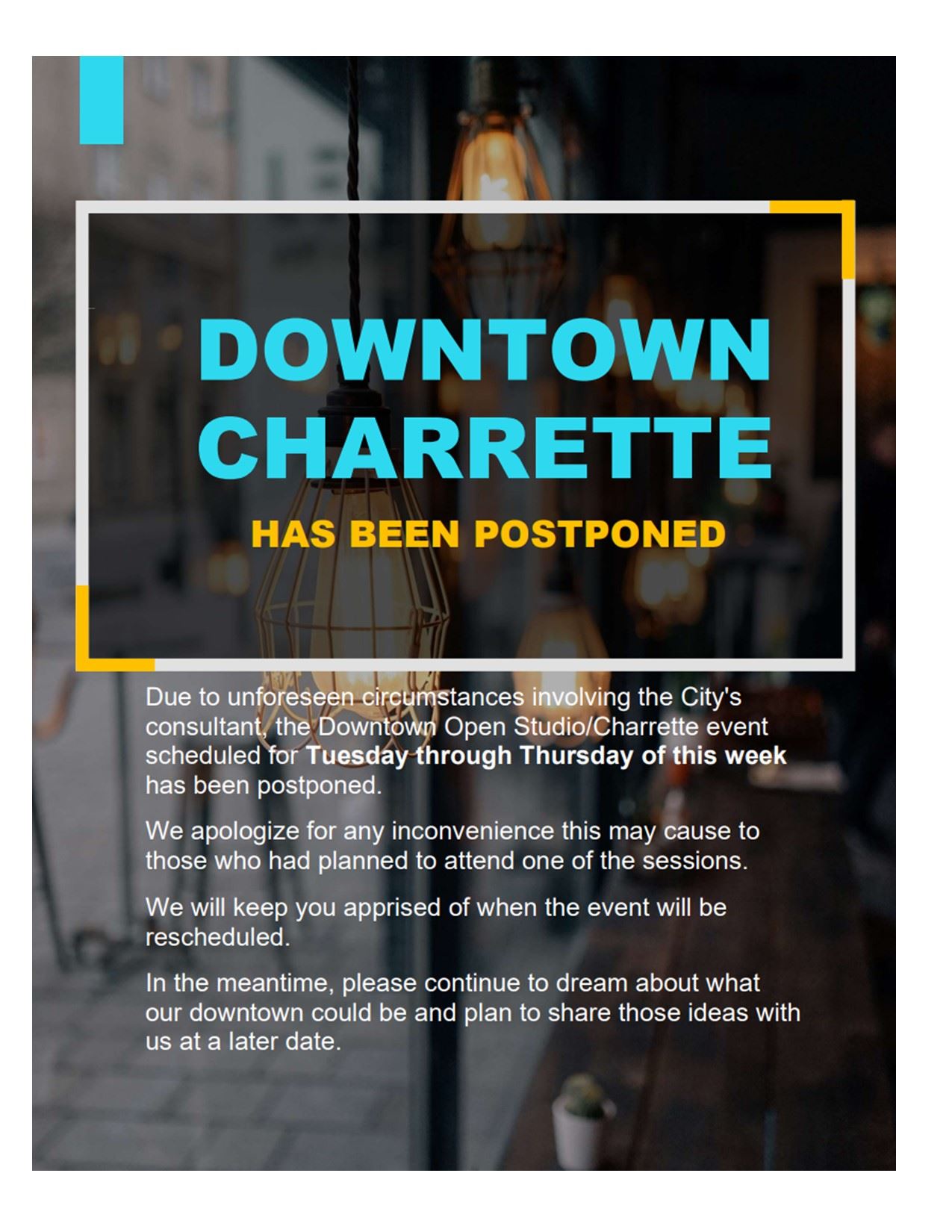 Downtown Charrette - Postponed