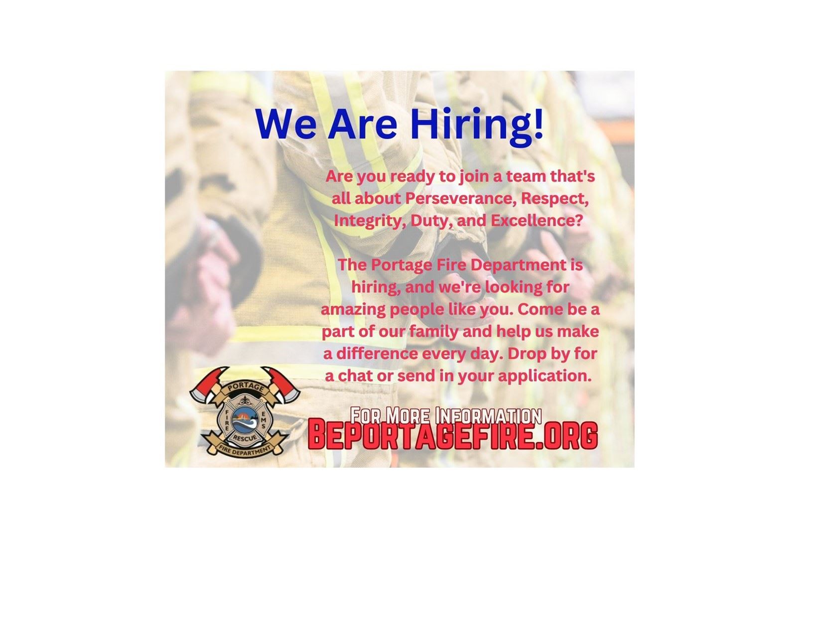 Fire Department We are hiring