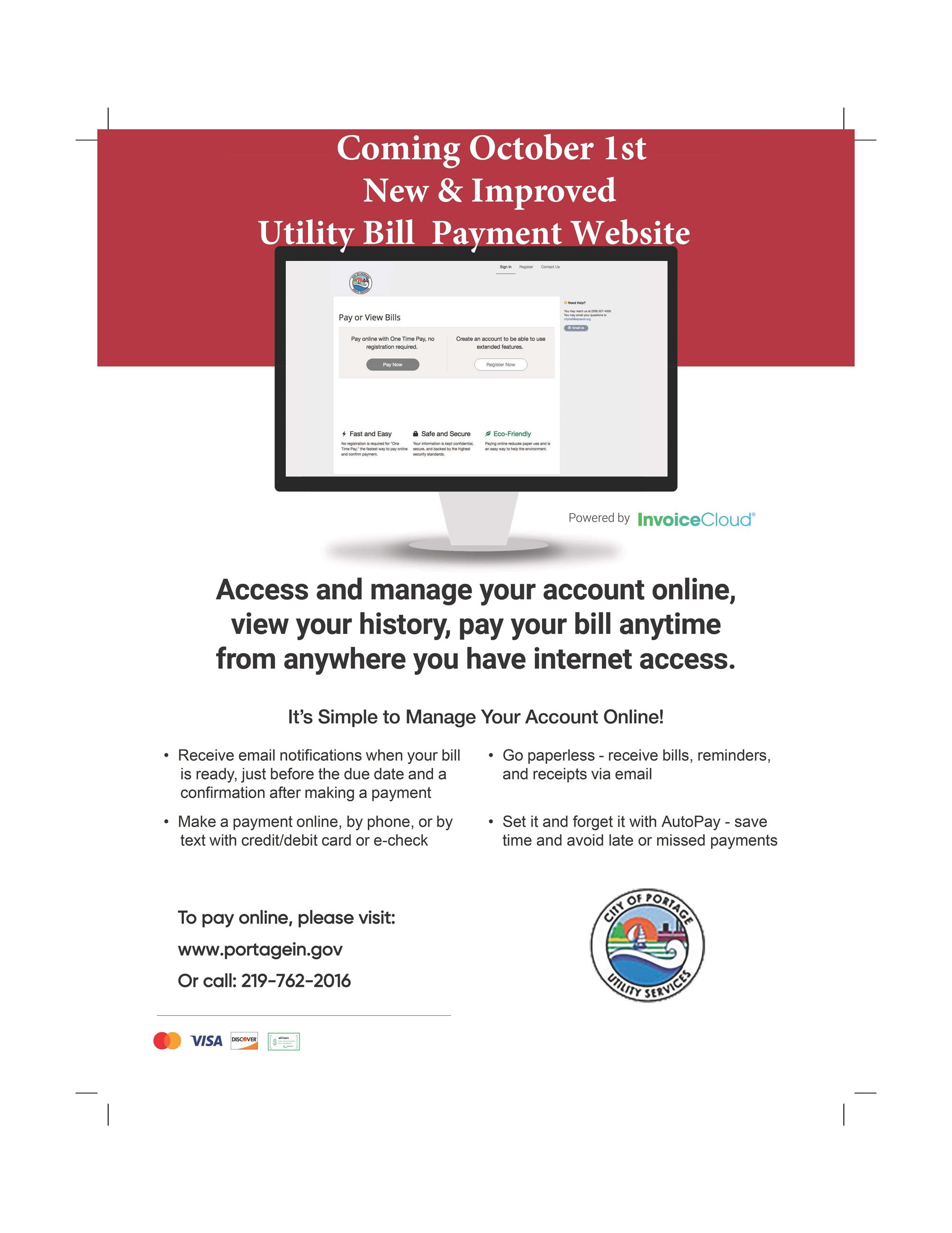 New and Improved Utility Bill Payment Website 