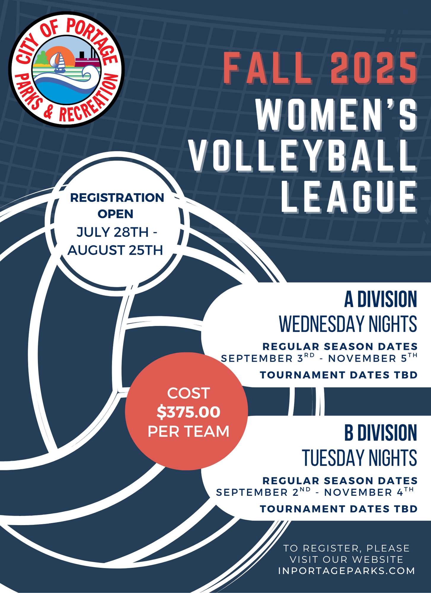 2025 Fall Volleyball Flyer